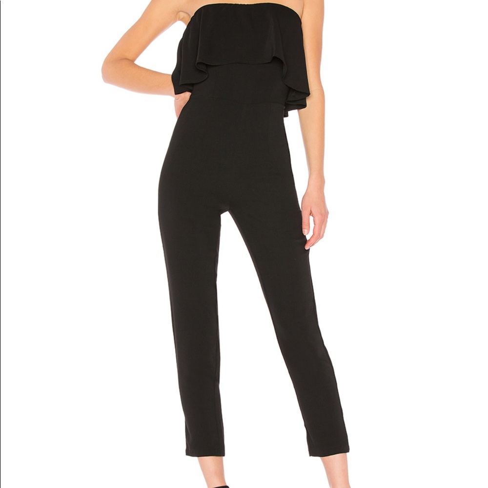 Revolve black strapless jumpsuit! Super cute!